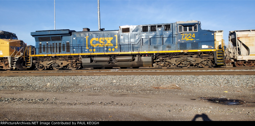 Side Shot of CSX 7224 With Sun Reflecting Off Her Box Car Logo Paint Job :)))